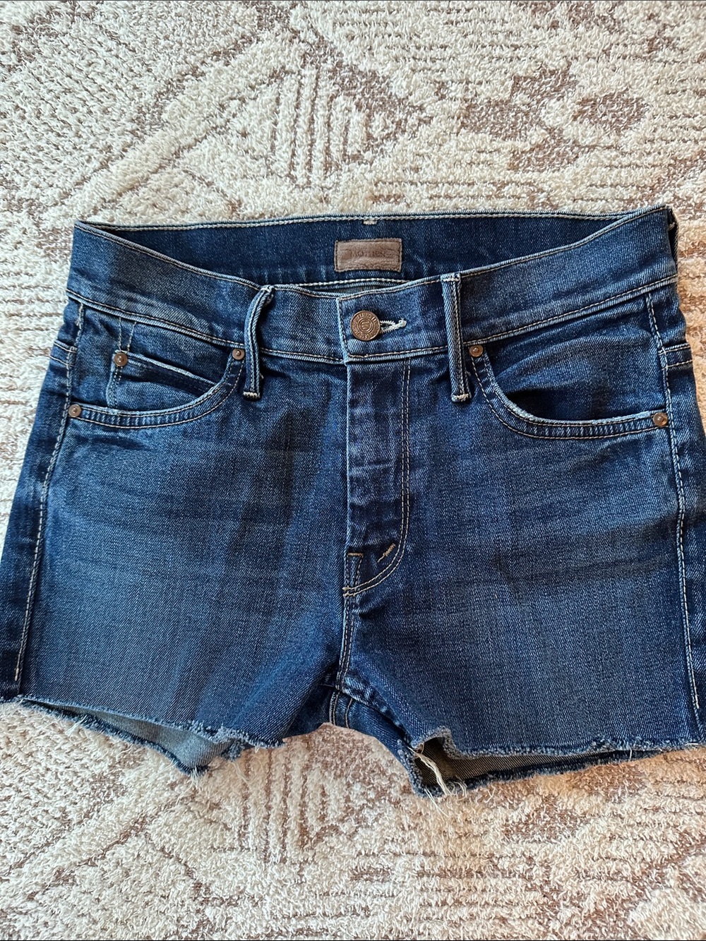 Mother The Muse Ankle Bushwhacked Denim Shorts 25 EUC sexy booty short